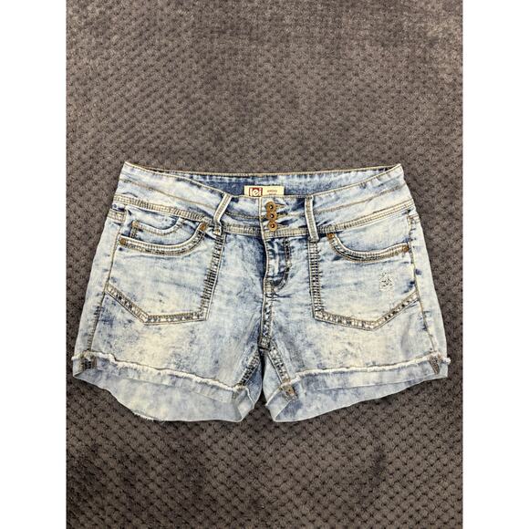 lei Pants - LEI Acid Washed Denim Jean Shorts Cutoffs Low Rise Women's Size 9